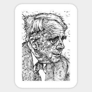 ROBERT FROST ink portrait 1 Sticker